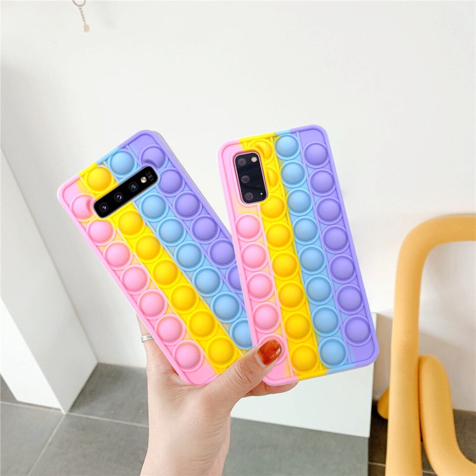 Push Pop it Bubble Phone Case For Samsung Galaxy S10 S20 S21 Note 9 10 Plus  20 Ultra A10E A11 A12 A20 A21 A31 A51 A32 A71 Cover