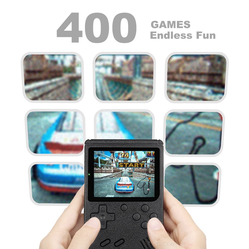 Mini Game portátil retrô 400 jogos clássicos 2 jogadores