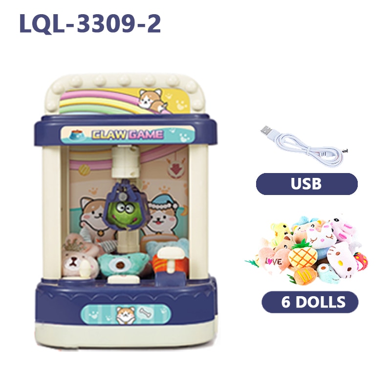 Mini Máquina Pega Bichinho Grua Brinquedo Infantil Jogo Azul - Cia Bebê